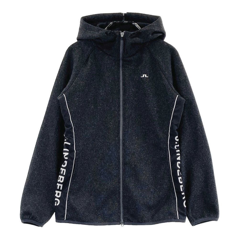 サイズ：XS J.LINDEBERG ジェイリンドバーグ  フード付き 長袖ニットジャケット  グレー系 [240101488626] ゴルフウェア レディース ストスト サイズ：XS J.LINDEBERG ジェイリンドバーグ フード付き 長袖