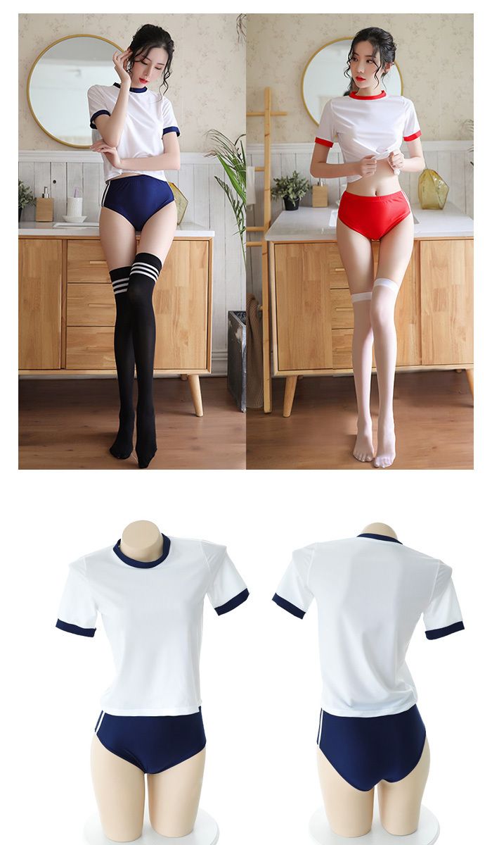 トップレスブルマ 体操服 コスプレ セクシー 穴あき オープンクロッチ ブルマ ブルマ― 体操着 体操服 中学生 女子高生 ネイビー 紺 レッド 赤 セクシーウエア  パーティー セクシー コスチューム レディース 女性 大人 icoc314 - メルカリ