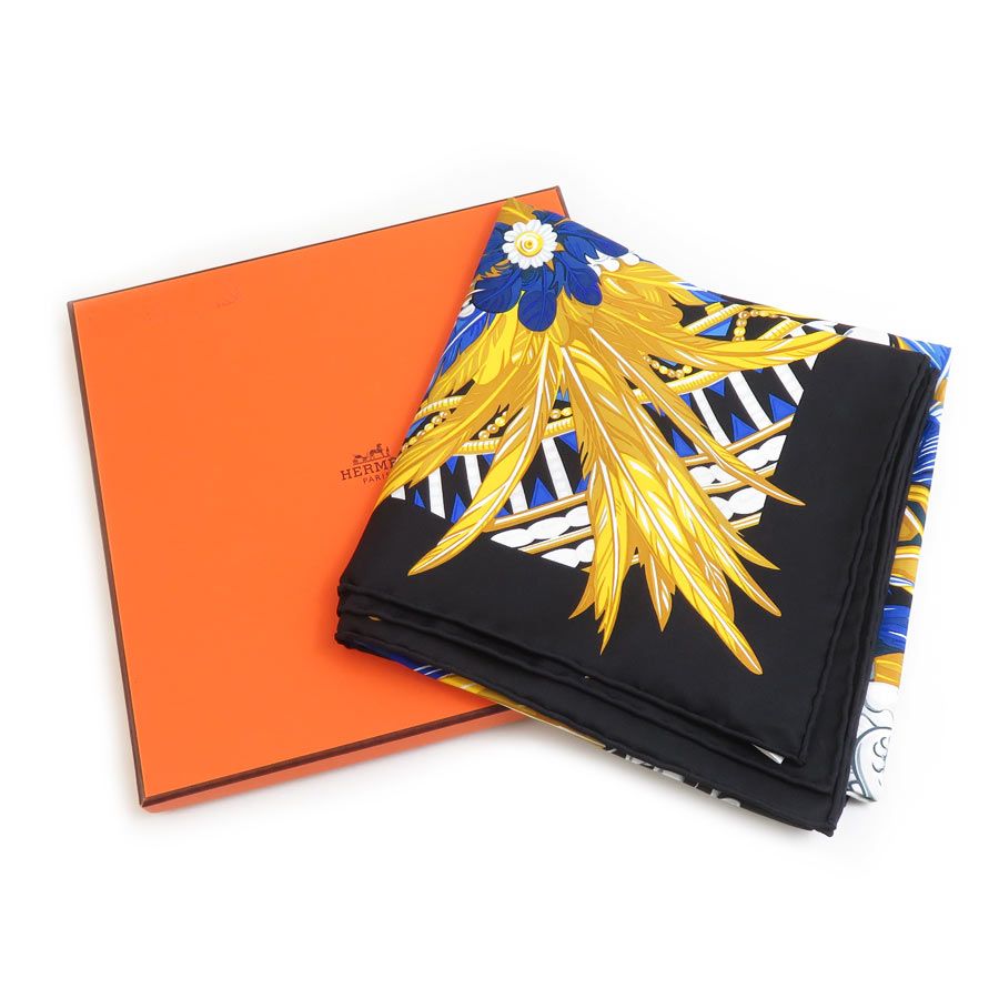 【新品箱付き】HERMES エルメス正規品 カレ90 夏の宝石 蝶 オレンジ 新品箱付き】HERMES エルメス正規品 カレ90 夏の宝石 蝶