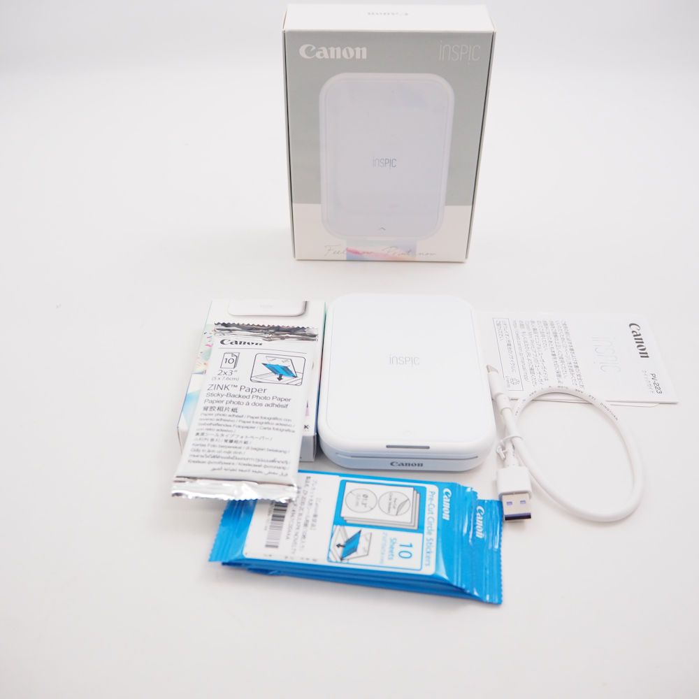Canon キャノン iNSPiC PV-223-WH インスピック スマホ ミニフォトプリンター 兼用 HT506