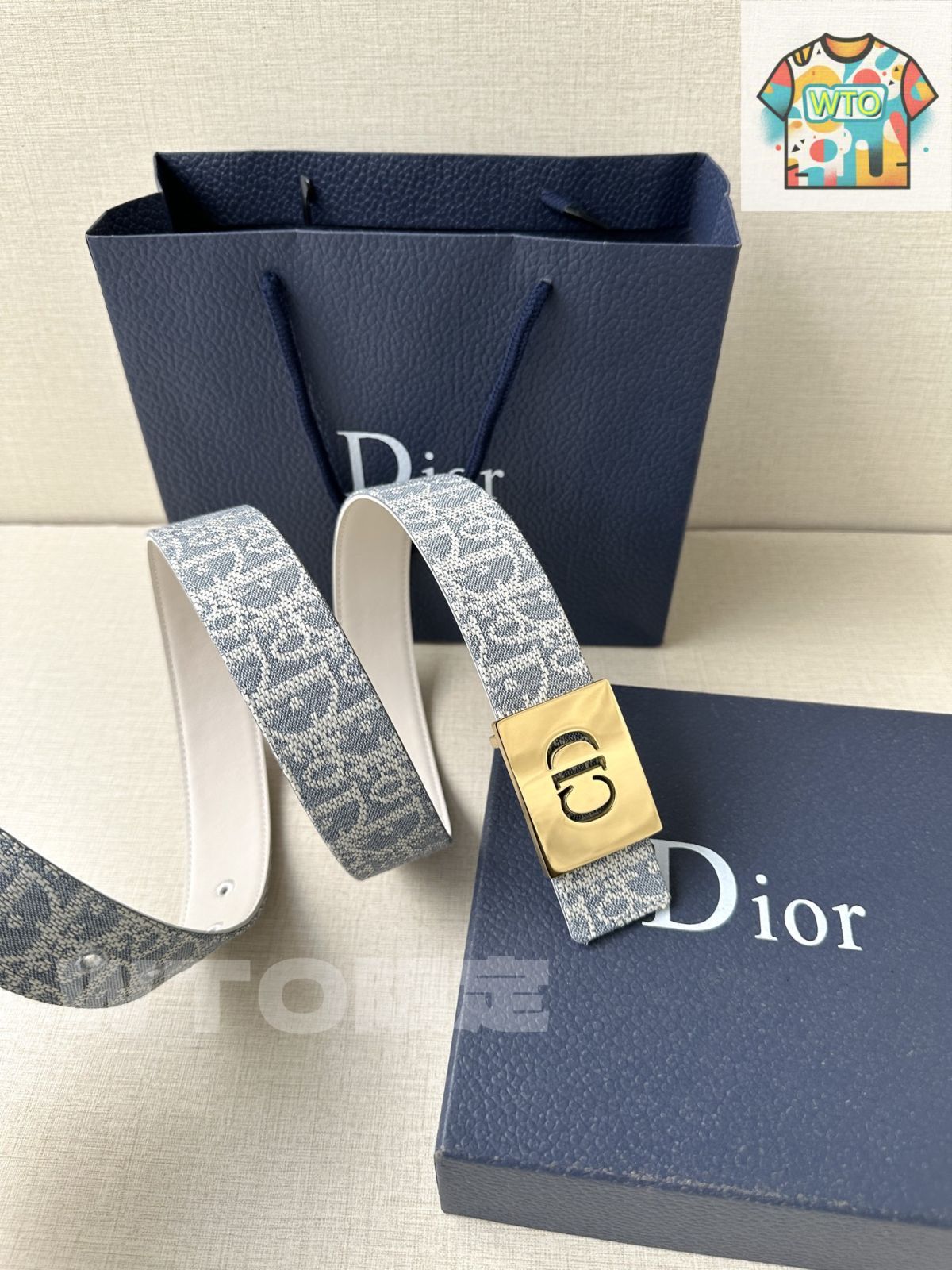 Dior ハウンドトゥースベルト 35MM Dior ハウンドトゥースベルト 35MM