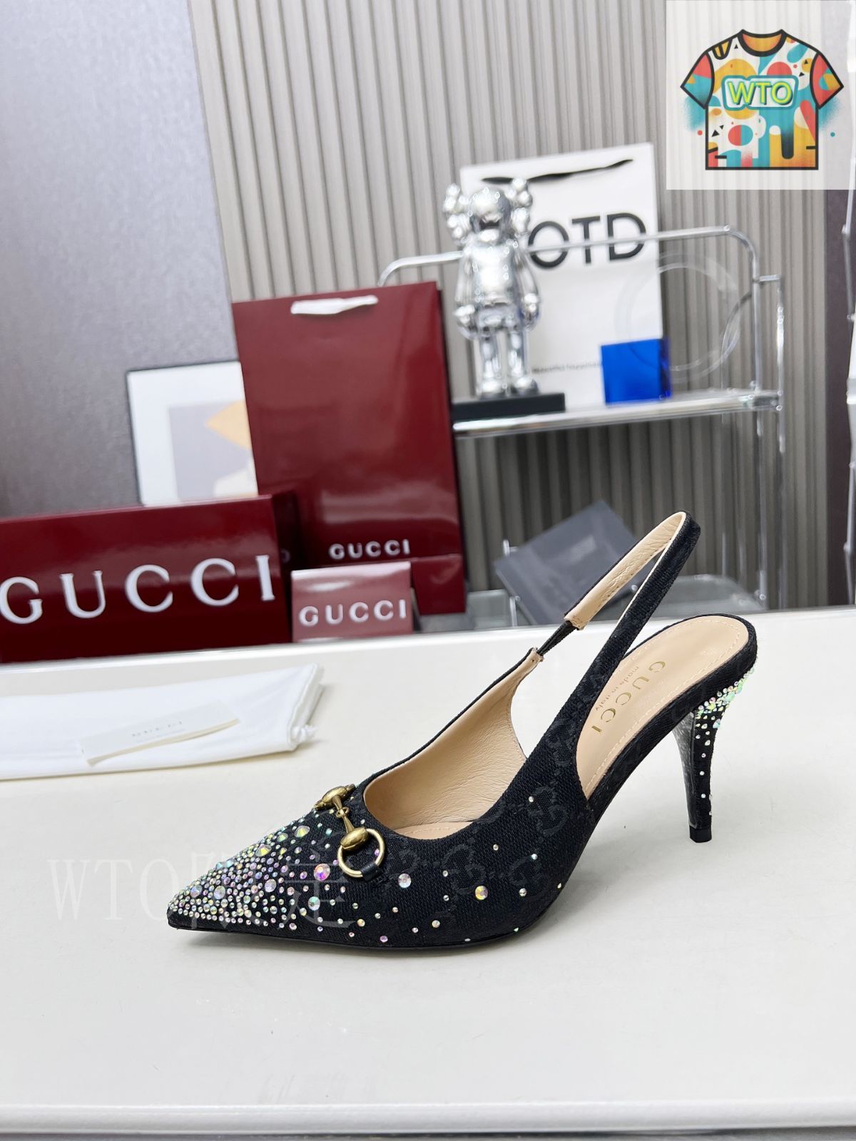 ✴極美品✴GUCCI ヒール Gucci 水鑽ハイヒールシューズ04-2 - メルカリ