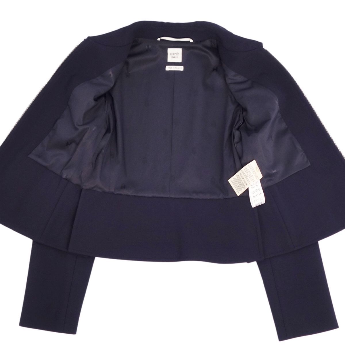 エルメス　HERMES ジャケット　黒色 極美品 エルメス HERMES 24SS ジャケット クロップド ショート丈 ジ