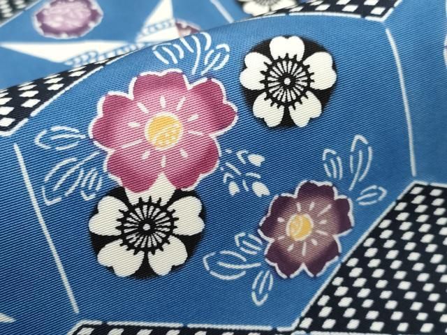 平和屋本店■希少　城間栄喜　琉球紅型　塩瀬　九寸名古屋帯　亀甲雪輪花文　逸品　CYAA1674s5 平和屋本店□希少 城間栄喜 琉球紅型 塩瀬 九寸名古屋帯 亀甲雪輪花文