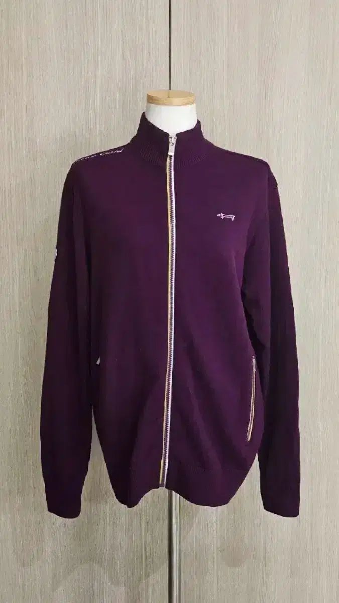 Louis Castel バイオレット ジップアップ カーディガン メンズ 95