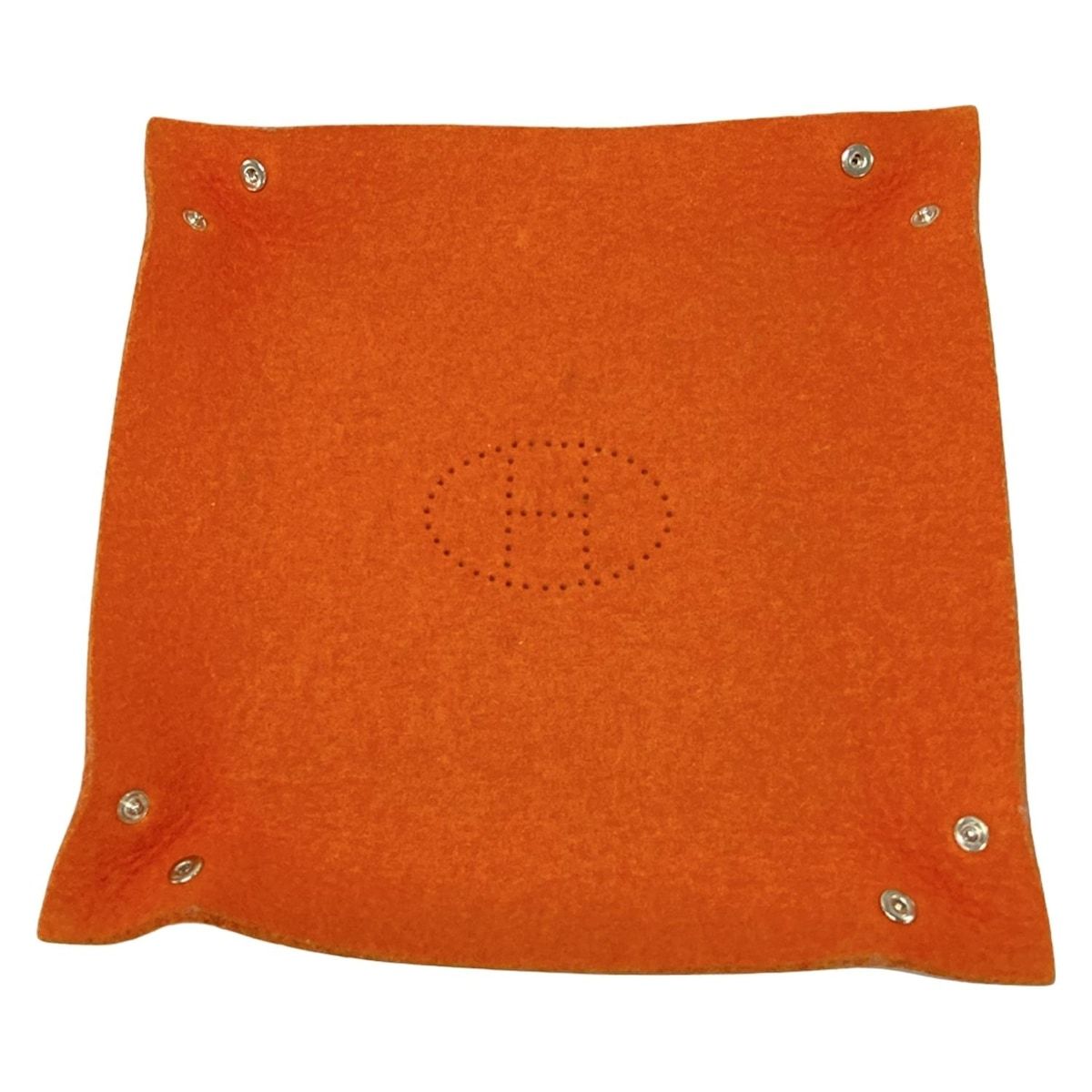 【極美品】エルメス ヴィドポッシュ トレイ　小物入れ フェルト　オレンジ エルメス HERMES ヴィドポッシュトレイ 小物 トレイ 小物入れ