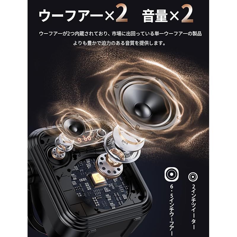 JYX ワイヤレスマイク スピーカーセット 拡声器 Bluetooth 5.0対応 低音強化機能搭載 充電式 ポータブル ホームパーティー カラオケ 街頭スピーチ 会議 学校行事 セミナー 室外 防災 路上ライブ イベントなどに適用 0