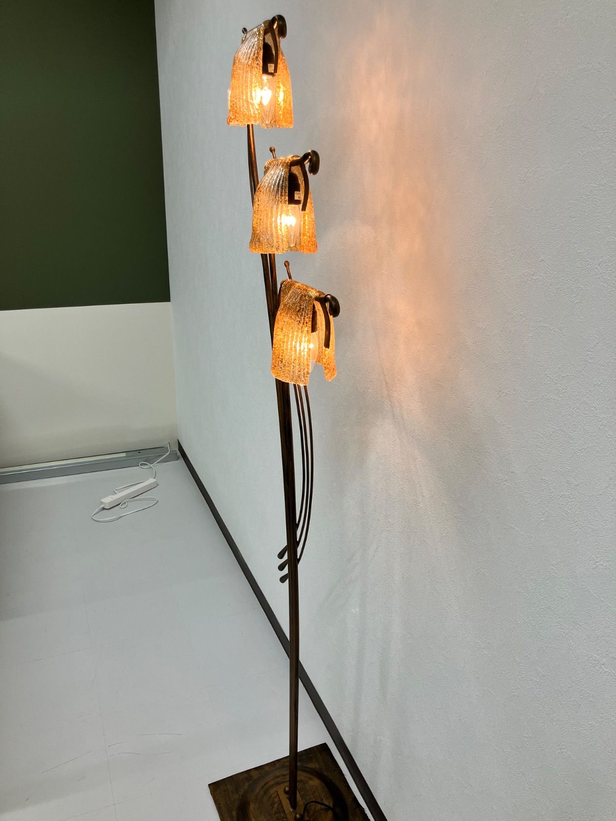 クリンカ ガラスシェード◆フロアスタンドランプ 間接照明 レトロ