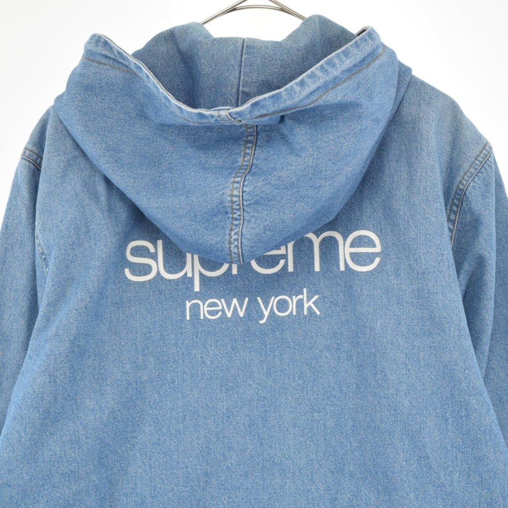 SUPREME (シュプリーム) 14SS Classic Logo Hooded Denim Parka クラシックロゴデニムジャケット フード付 ジャケット インディゴ - メルカリ