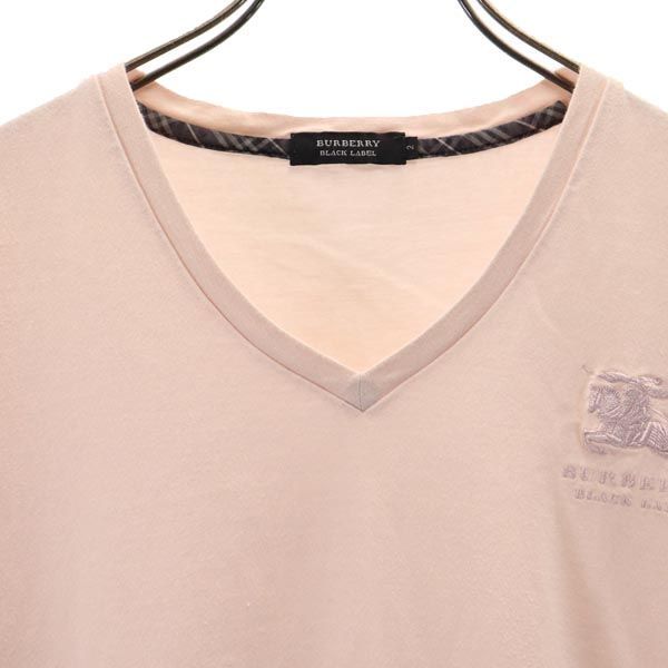 バーバリーブラックレーベル 三陽商会 日本製 Vネック 半袖 Tシャツ 2