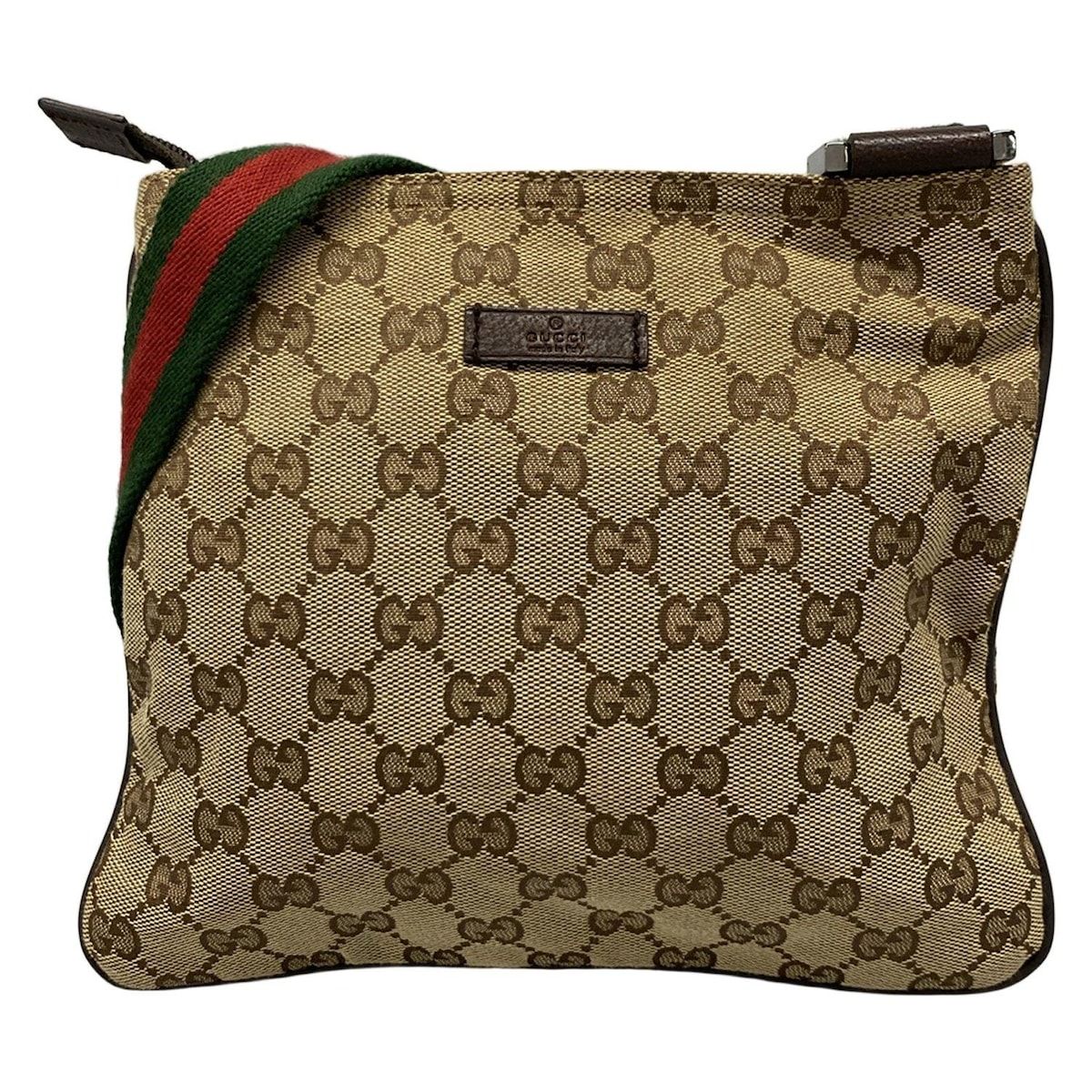 GUCCI グッチ ショルダーバッグ GG柄 シェリー ウェブ 146309 ダークブラウン×ベージュ×マルチ