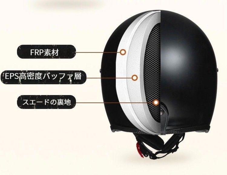 全国送料無料】FRP製高品質ジェットヘルメットFRP素材製 バイク ...