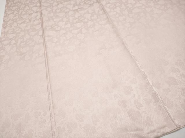 平和屋本店■極上　児島廣和　アトリエ 聖jin苑　お召　色無地　葡萄蔦の葉地紋　灰桜色地　逸品　CYAA2333s5 平和屋本店□極上 児島廣和 アトリエ 聖jin苑 お召 色無地 葡萄蔦の葉