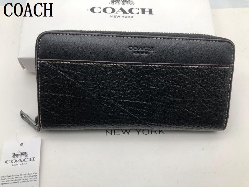 コーチ COACH 長財布 財布  ブラック シグネチャー アコーディオンラウンドジップウォレット メンズ  財布  新品 未使用贈り物a195C F12130  xj0001