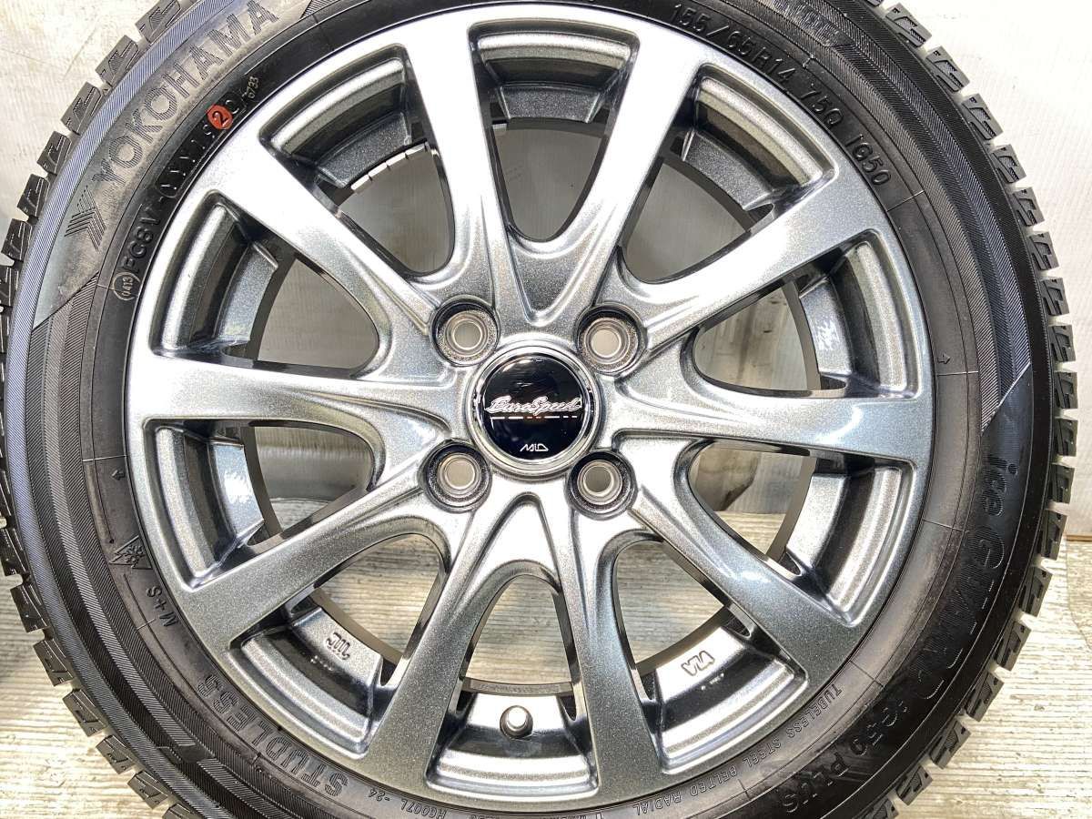中古溝あり‼️ヨコハマスタッドレスセット2021年製155/65R14軽自動車各種 中古溝あり‼️ヨコハマスタッドレスセット2021年製155/65R14軽自動車