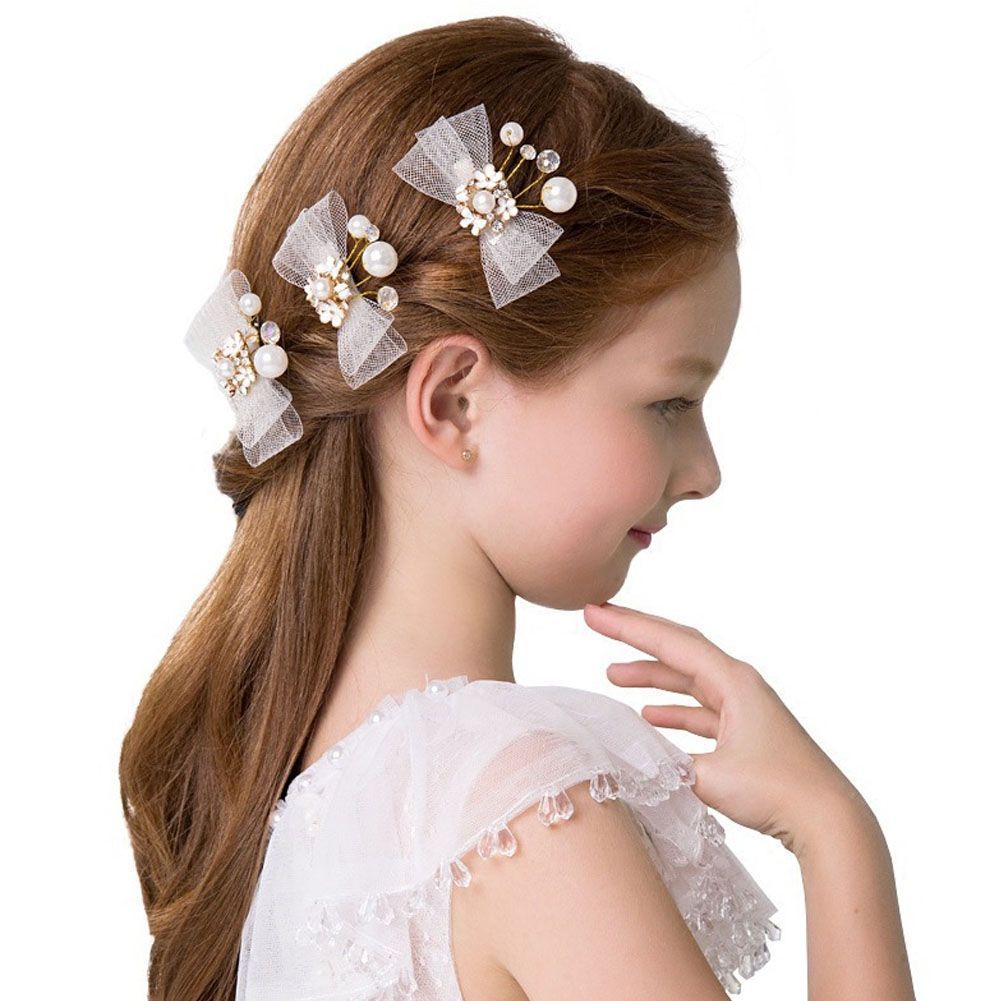 レースリボン ベビーヘアクリップ 赤ちゃん ベビー ヘアピン ヘアゴム ♥ふんわり花柄刺繍レースリボン♥【ベビー キッズ 赤ちゃん ヘア