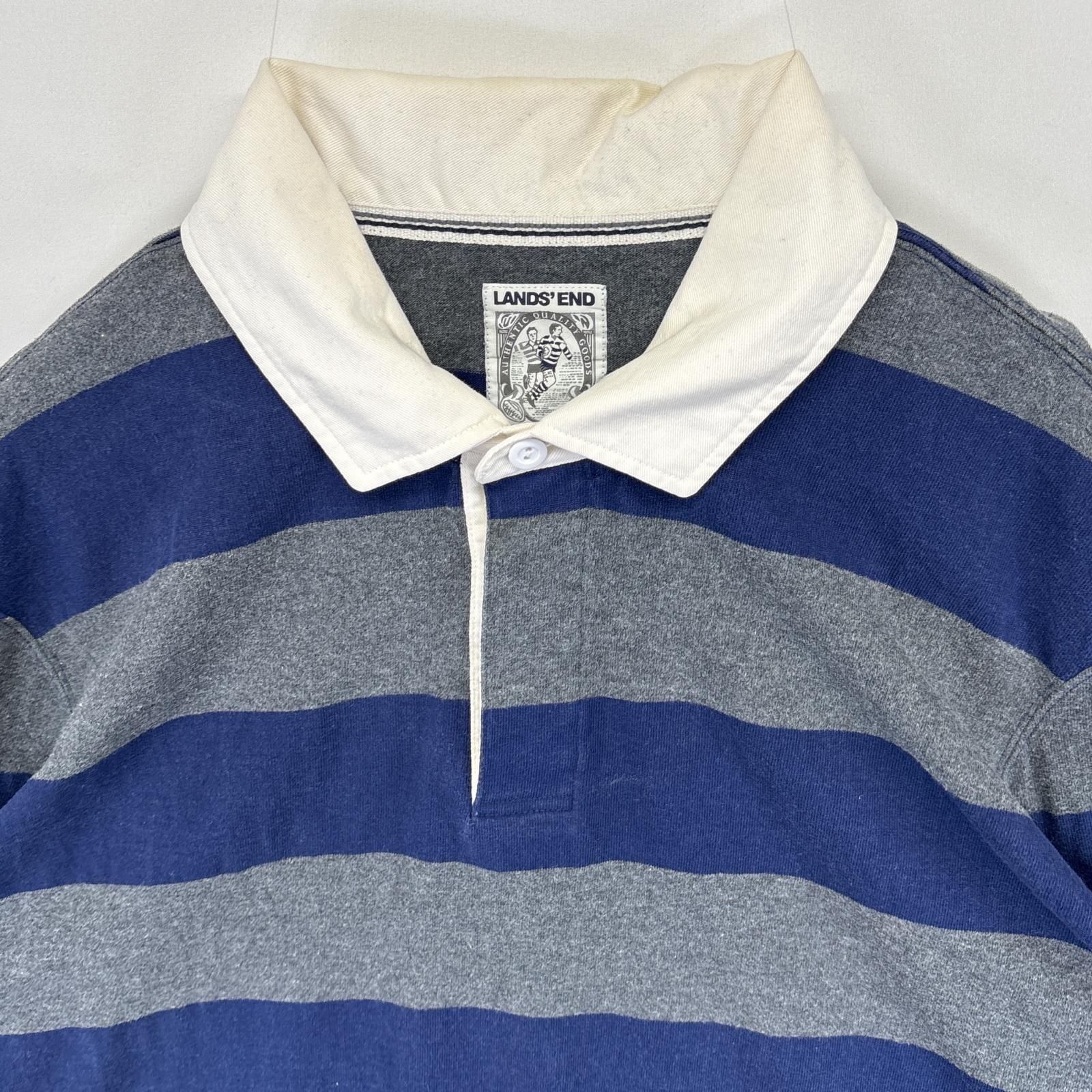 新品Lands'End ラガーシャツ M米国製レッド/ホワイト/ネイビー 新品 新品Lands'End ラガーシャツ M米国製レッド/ホワイト/ネイビー