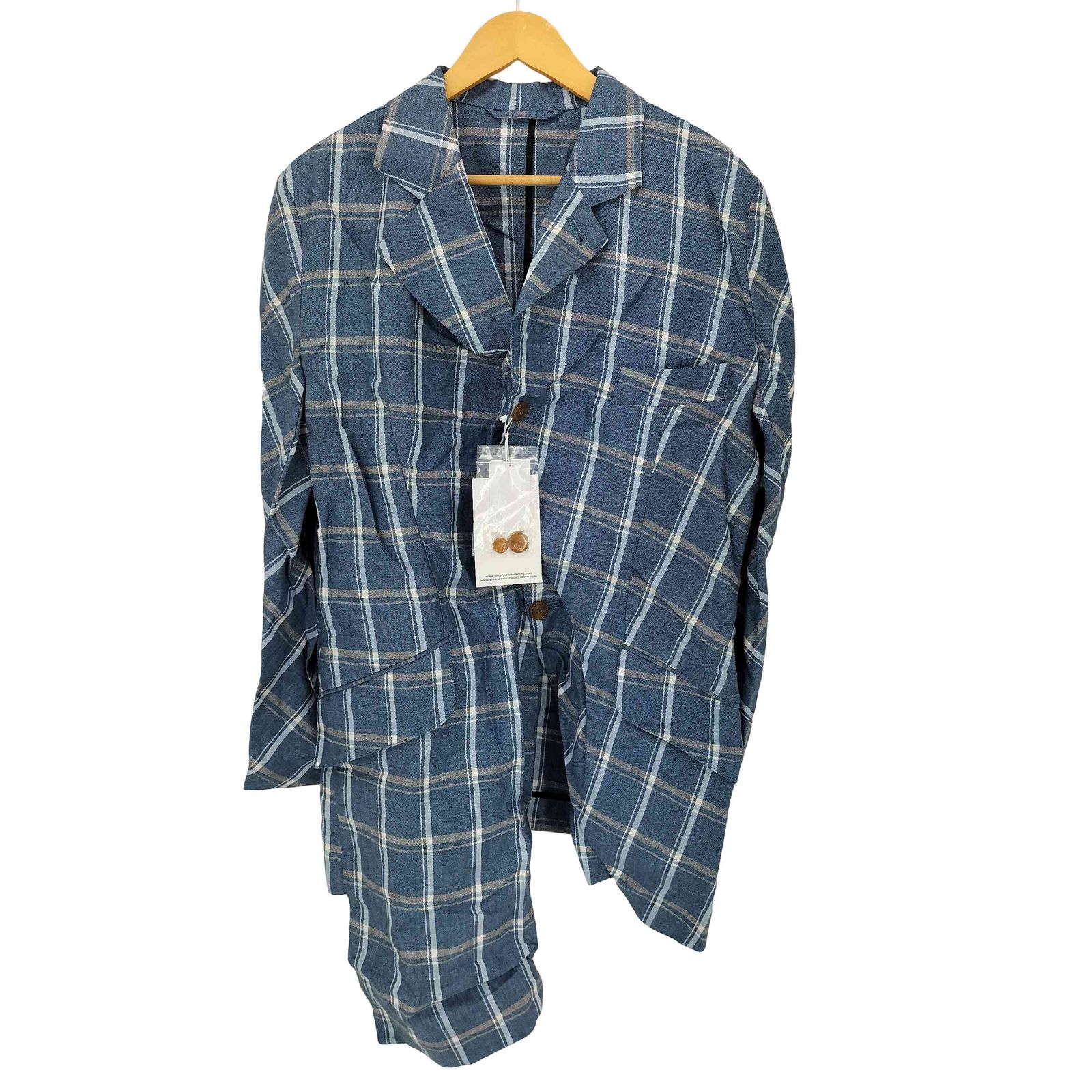 vivienne westwood 変形 コットン　リネン チェック ジャケット vivienne westwood 変形 コットン リネン チェック ジャケット