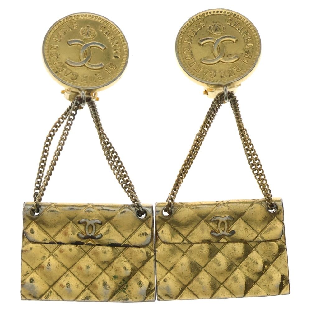 CHANEL シャネル マトラッセ バッグモチーフ イヤリング イヤーアクセサリー 26 ゴールド GP