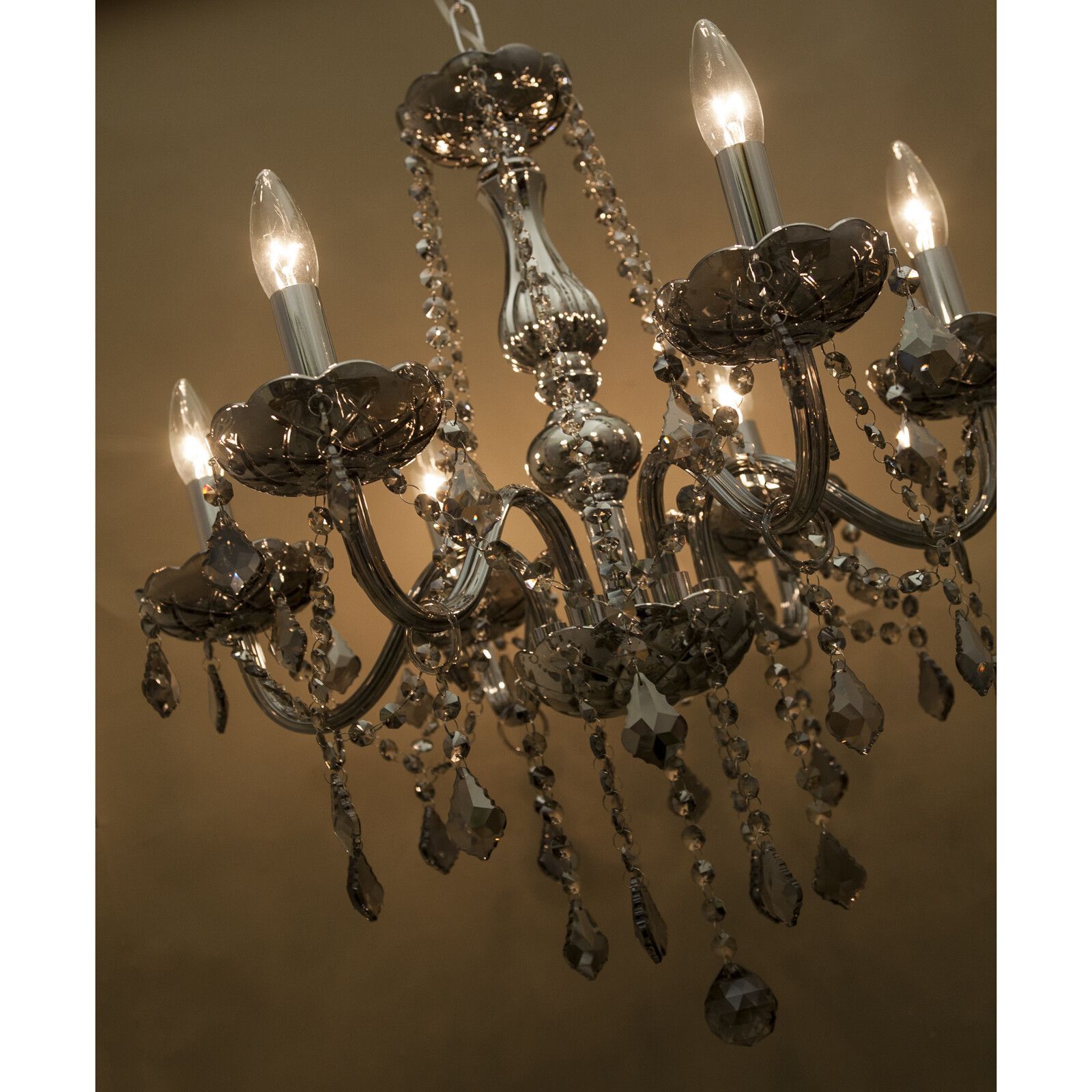 シャンデリア 照明 LED電球対応 天井照明 吊照明 6灯 クリスタル  