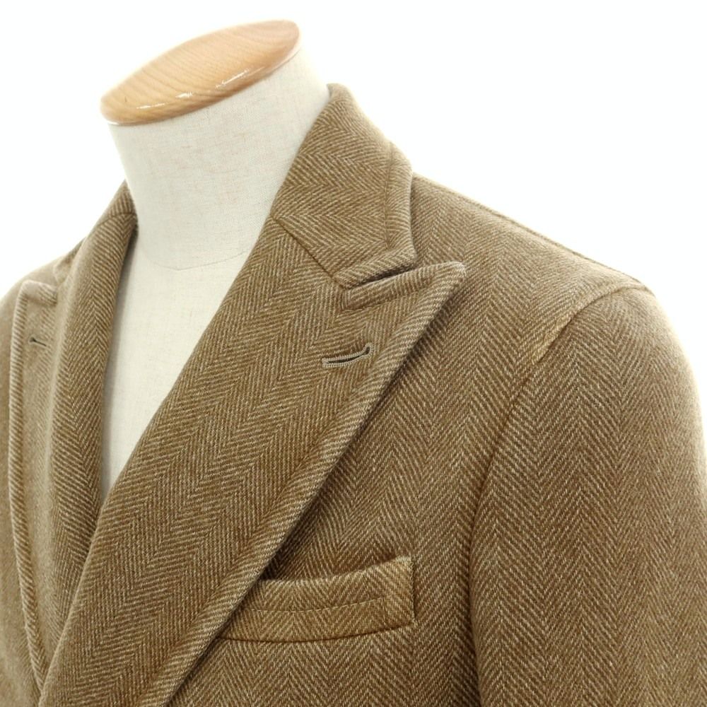ボリオリ BOGLIOLI K.JACKET ウールポリエステルナイロン ダブルブレストコート ブラウンカーキ サイズ44 メンズ