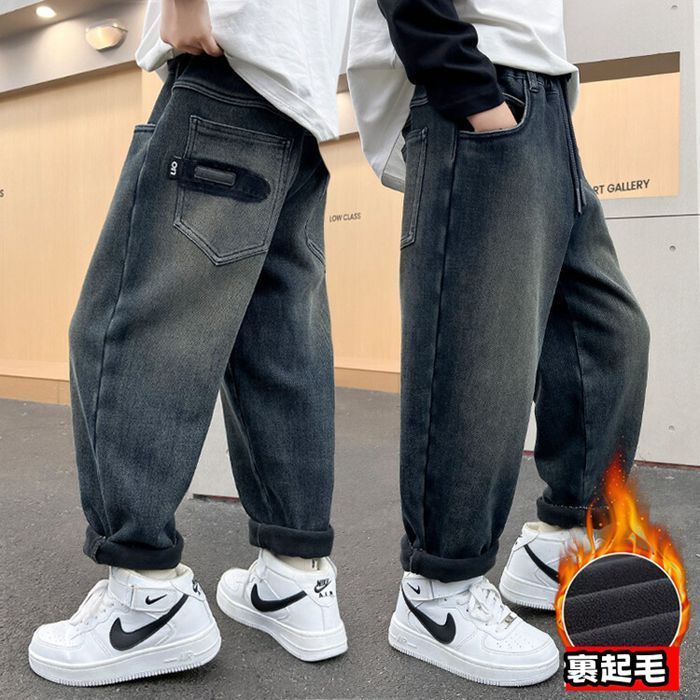 子供服 デニムパンツ キッズ キッズ服 男の子 女の子 裹起毛 パンツ ロングパンツ ロング丈 長ズボン 暖かい ガールズ 防寒着 普段着 厚手 お誕生日 韓国 zhimeng22