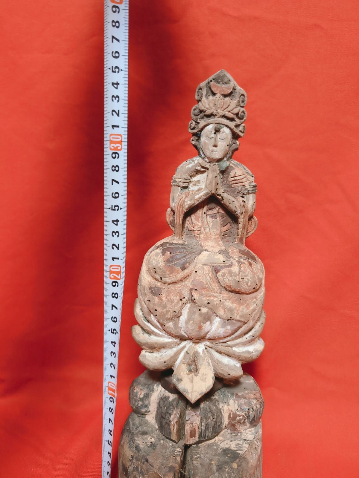 木製仏像 彫刻 約36cm アンティーク インテリア