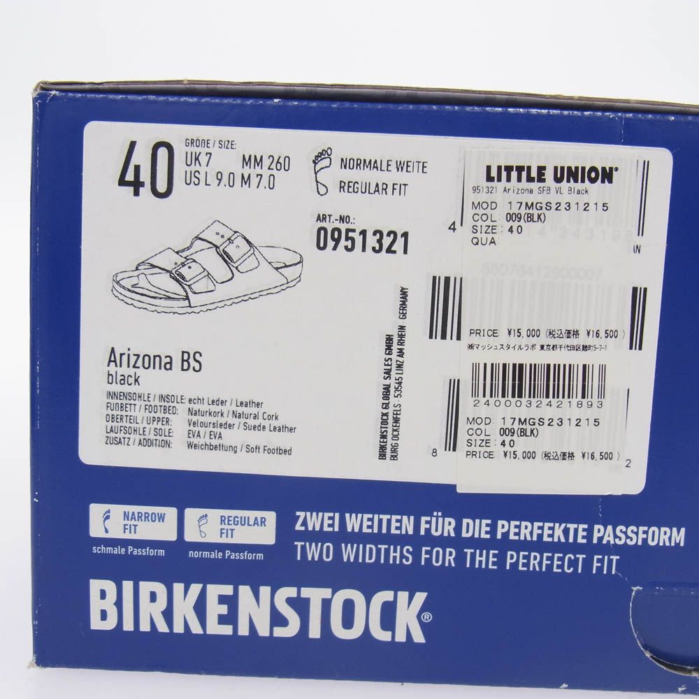  ビルケンシュトック 951321 ARIZONA SFB アリゾナ ソフトフットベッド ブラック系 26 cm サンダル 靴