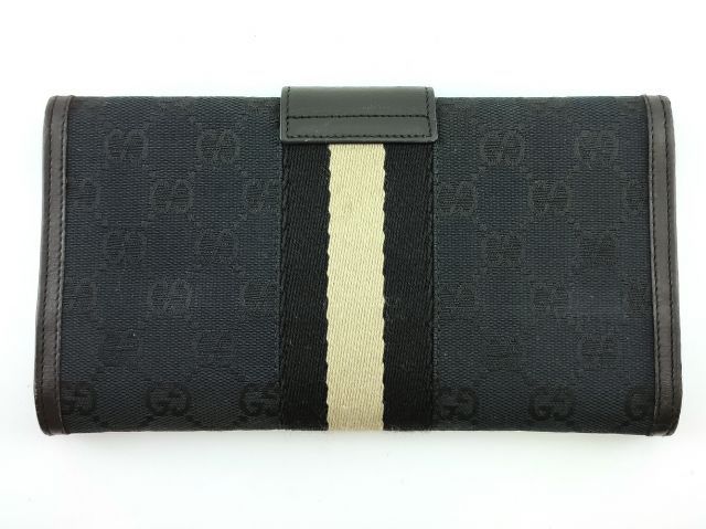 ⭐️新品未使用品 グッチ 二つ折り財布 黒 GGスプリーム シェリーライン レザー GUCCI （新品・未使用品）グッチ ウェブ シェリーライン 二