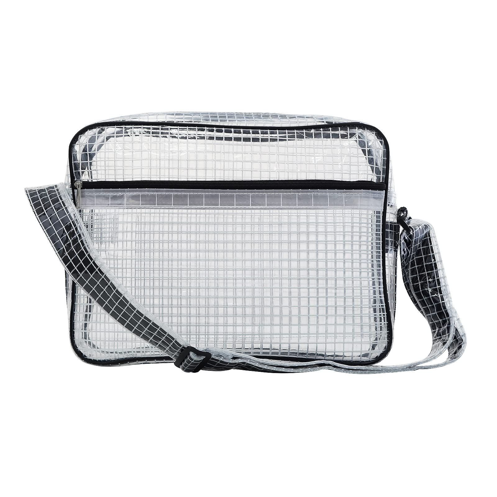 Style:A [NOTAG] エンジニアバッグ ショルダー 静電気防止 クリーンバッグ 透明 大きめ メッシュ 工具バッグ クリーンルーム 仕事 工事 作業 蛍光帯あり