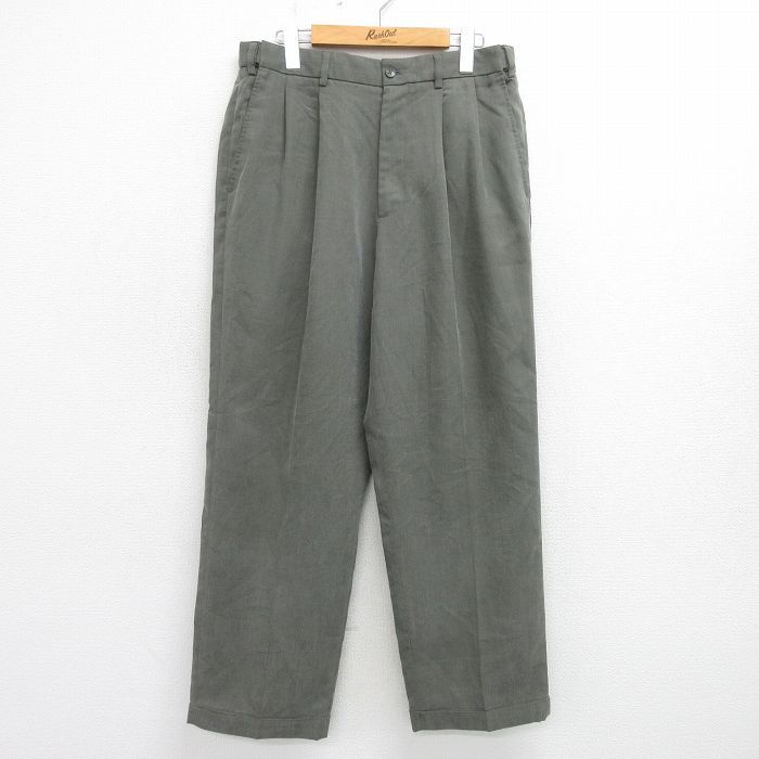 W32/古着 スラックス パンツ メンズ グレー系 24aug10 中古 ボトムス ロング