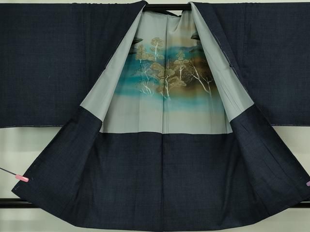 平和屋着物□極上 男性 本場結城紬 重要無形文化財 杢 アンサンブル