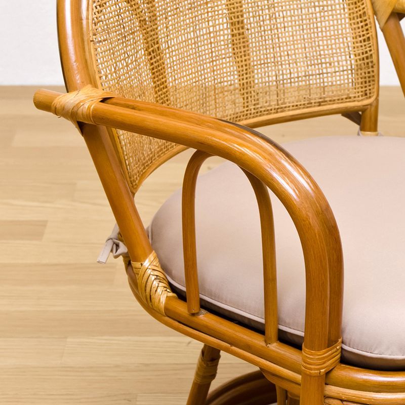 ラタン 回転座椅子 ハイタイプ ハニー