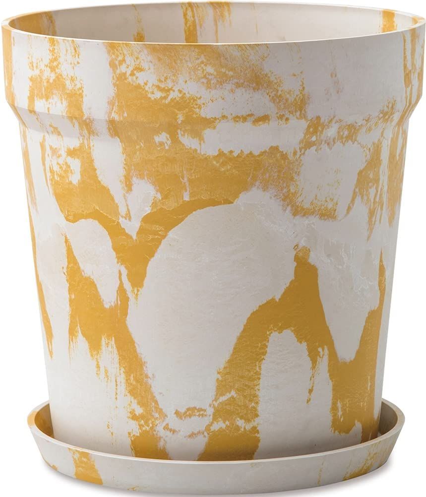 ミルク×レモン ポッシュリビング アーバンプランツポット マーブル ミルク×レモン Φ38×H39.5cm 81061