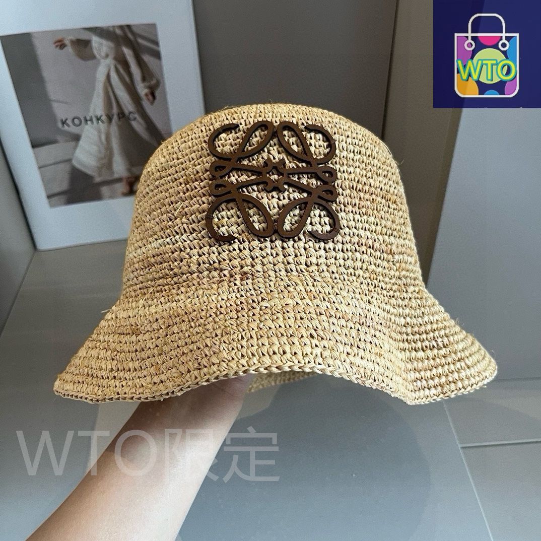◆◆VIP◆◆ LOEWE ロゴ ラフィア ストローハット UNISEX Loewe(ロエベ)のストローハット ラフィア素材 純手工製作 一般