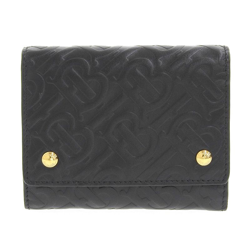 【極美品】BURBERRY バーバリー レザー TB コンパクト 三つ折り財布 極美品✨ バーバリー BURBERY 三つ折り TB モノグラム コンパクト