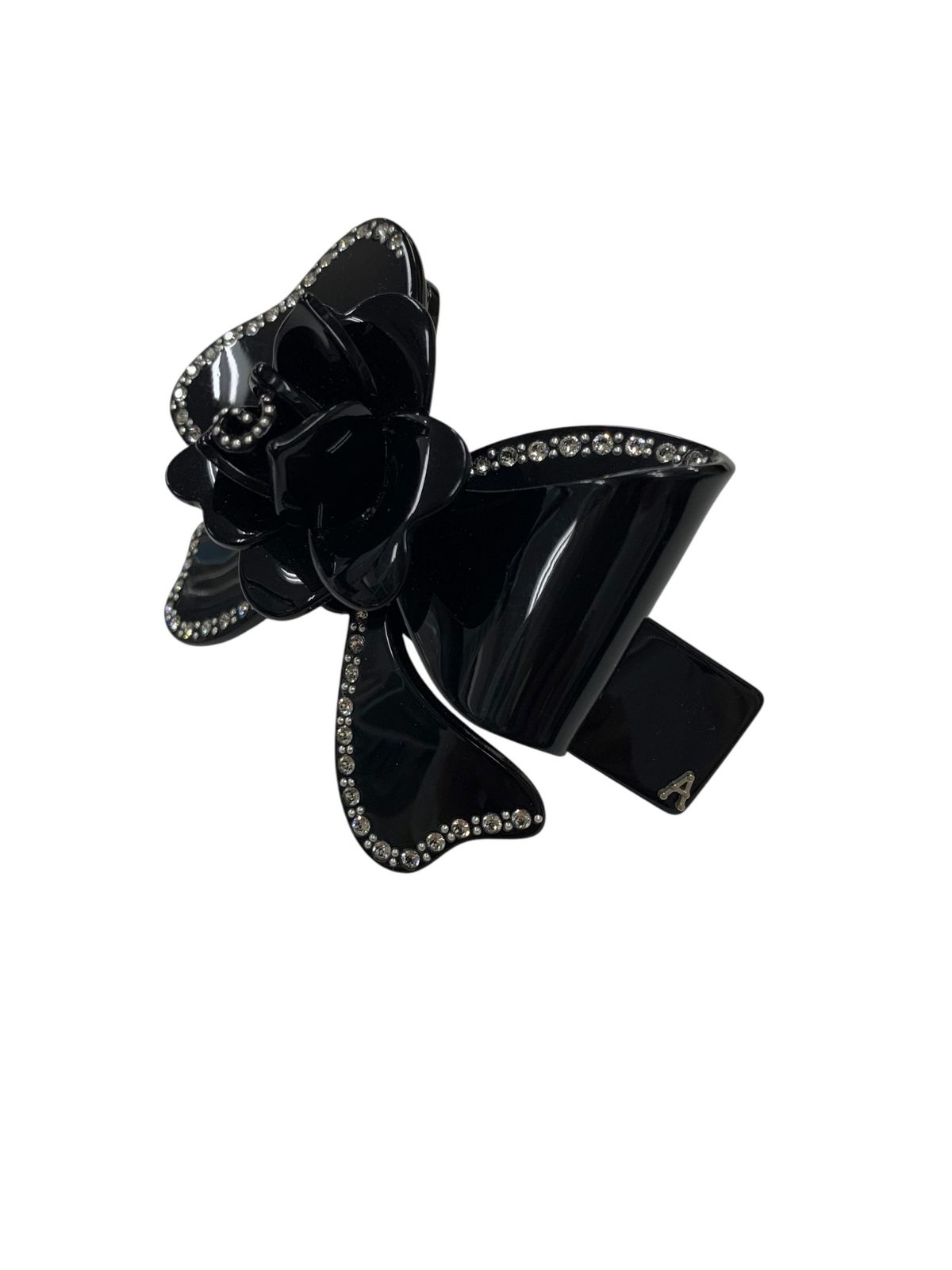 アレクサンドルドゥパリ バレッタ ブラック ラインストーン 花 リボン ITKBGI8YRVJM