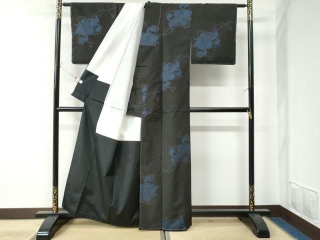 平和屋着物○本場大島紬 9マルキ 泥染め 高橋一郎絹織物謹製 吉祥