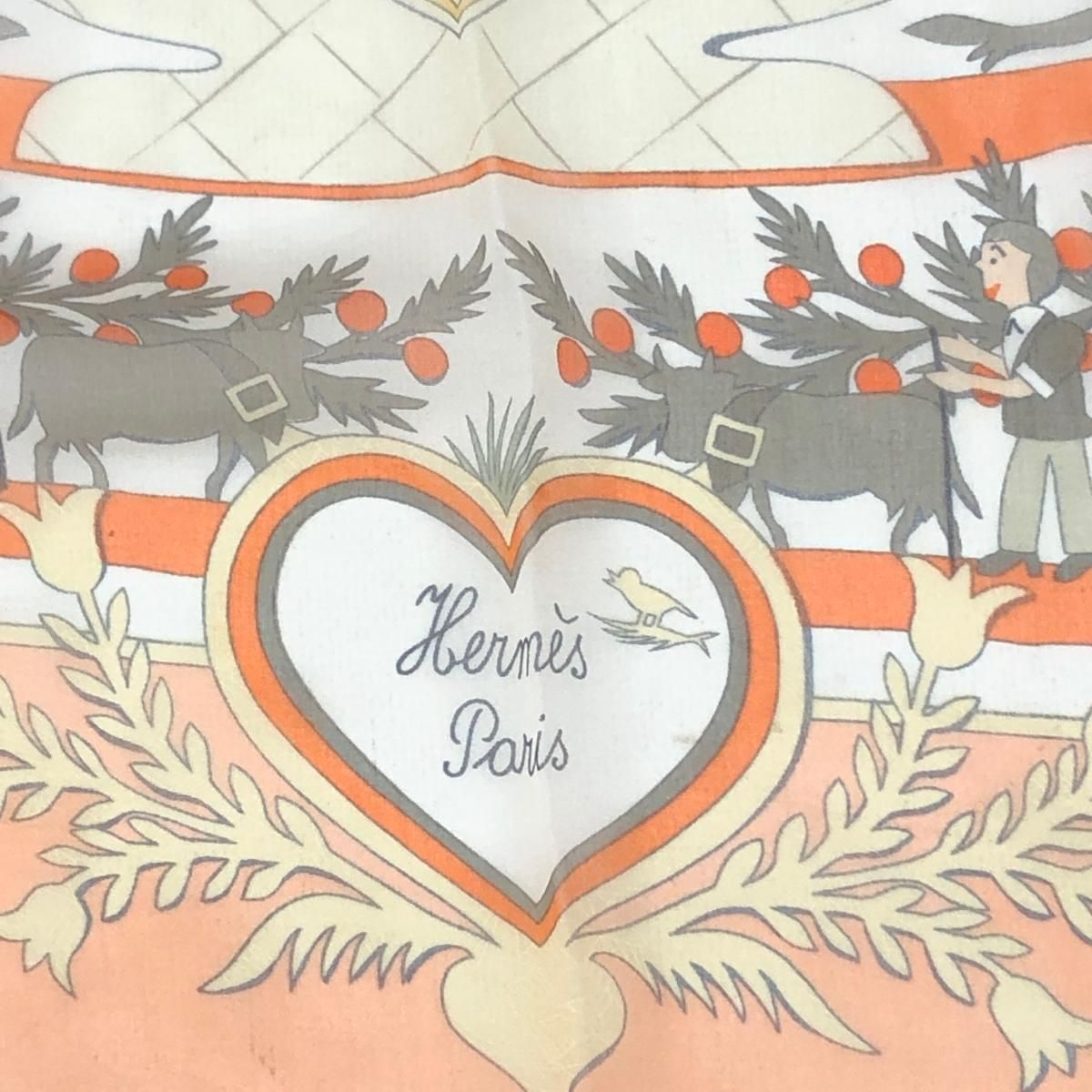 HERMES エルメス 大判スカーフ カレ140/Decoupages/シフォン