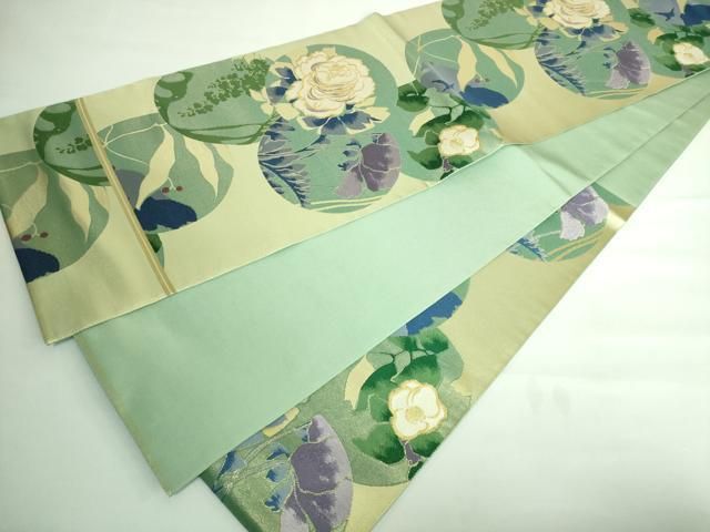 平和屋本店□極上 西陣 川島織物 六通柄 本袋帯 花丸文 金糸 逸品