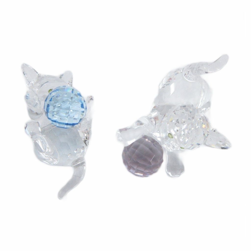 スワロフスキー SWAROVSKI クリスタル 子猫 キャット ボール 置物 