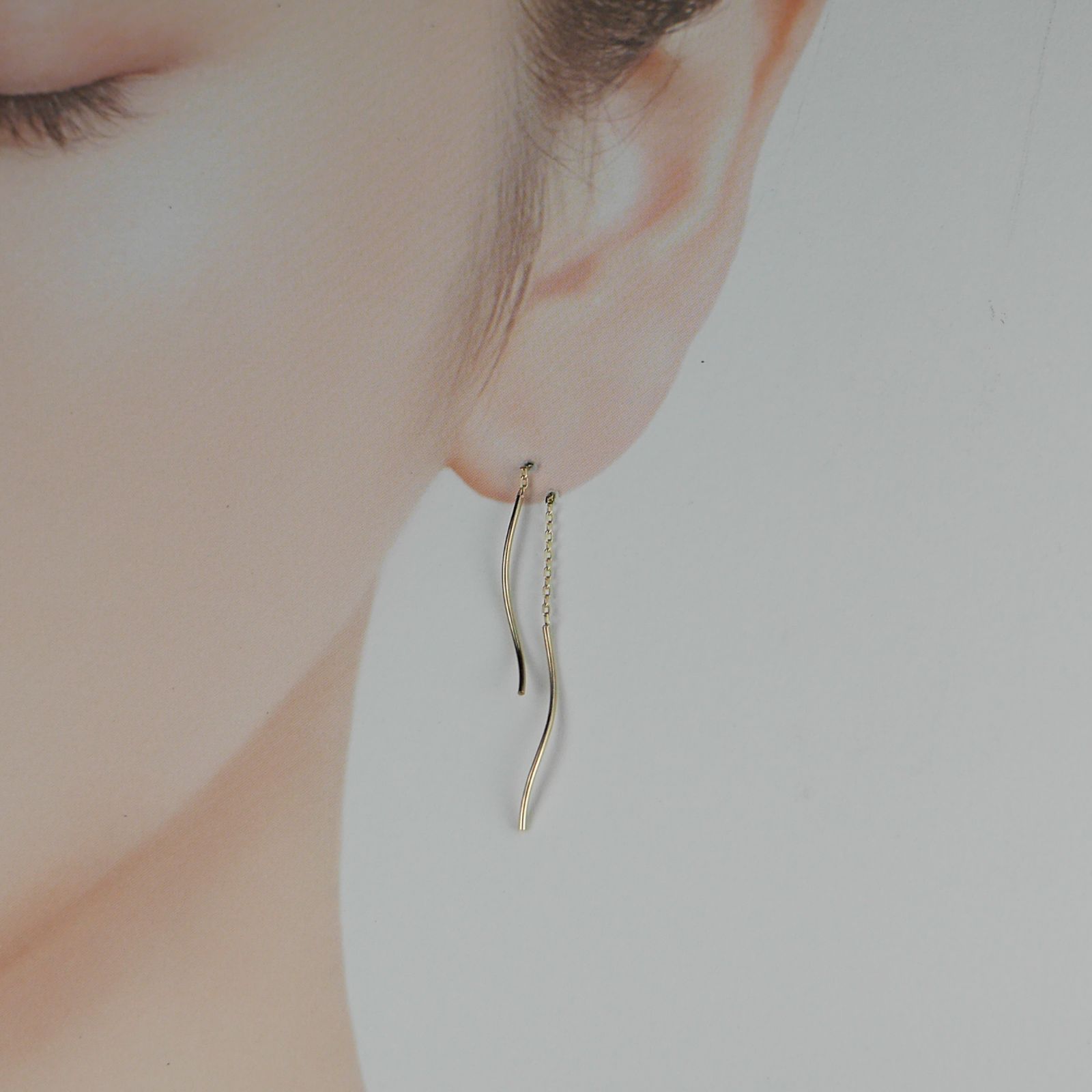 美品 K10 ウェーブ ロングチェーンピアス anq.】K10・ ウェーブ ピアス | KU-CROISSANT 公式オンラインストア