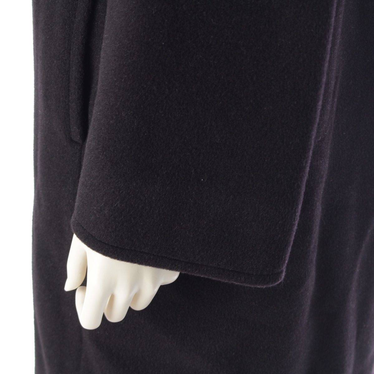 マックスマーラ ウール ファー コート アウター ブラック 38 GULLKHAN_COM