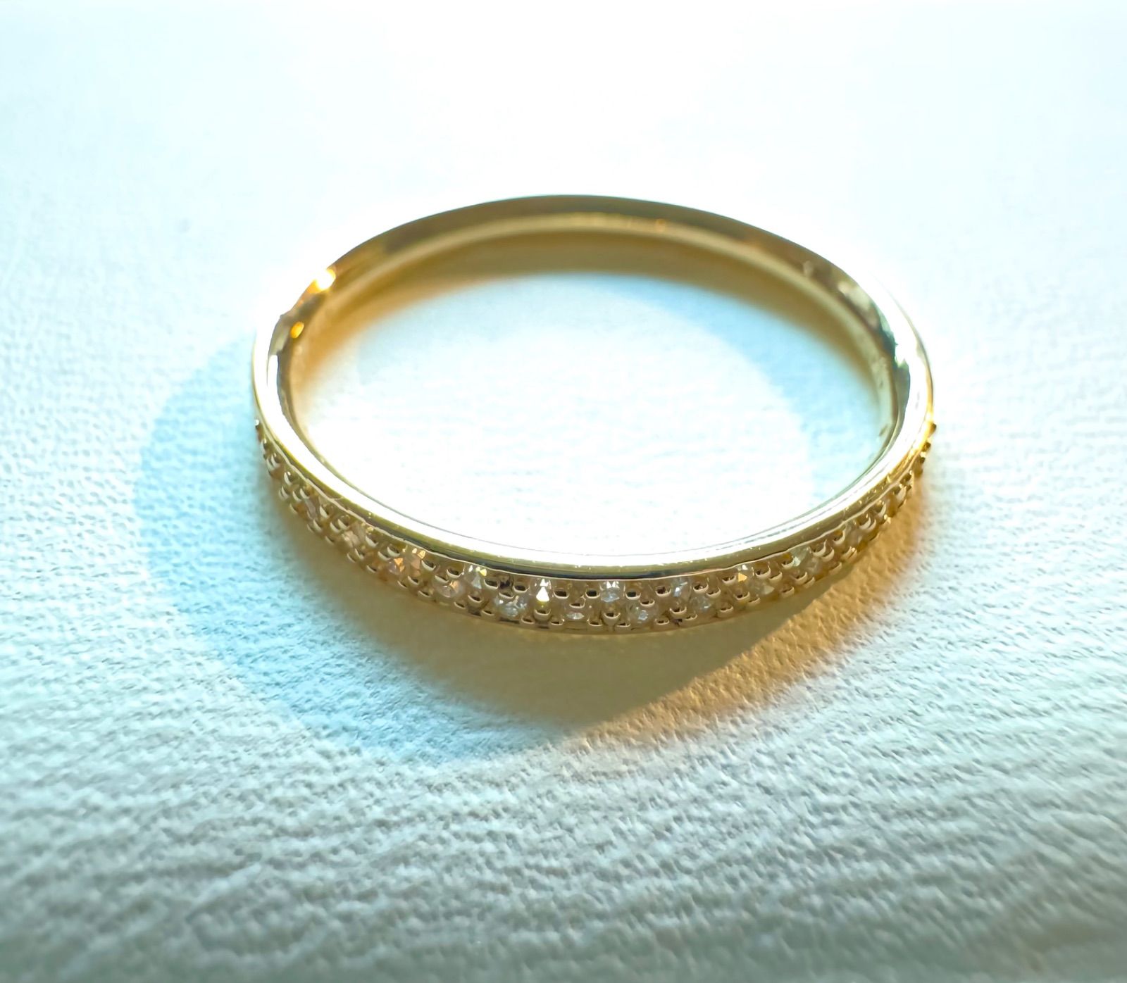 アガット◇K18YG*9号*マイクロパヴェセッティングリング*ケース付き  