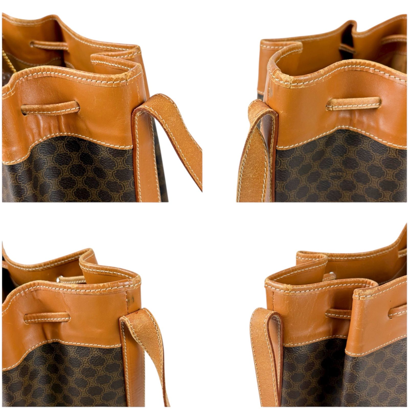 セリーヌ CELINE 巾着型 ショルダーバッグ ポーチ付き ブラウン