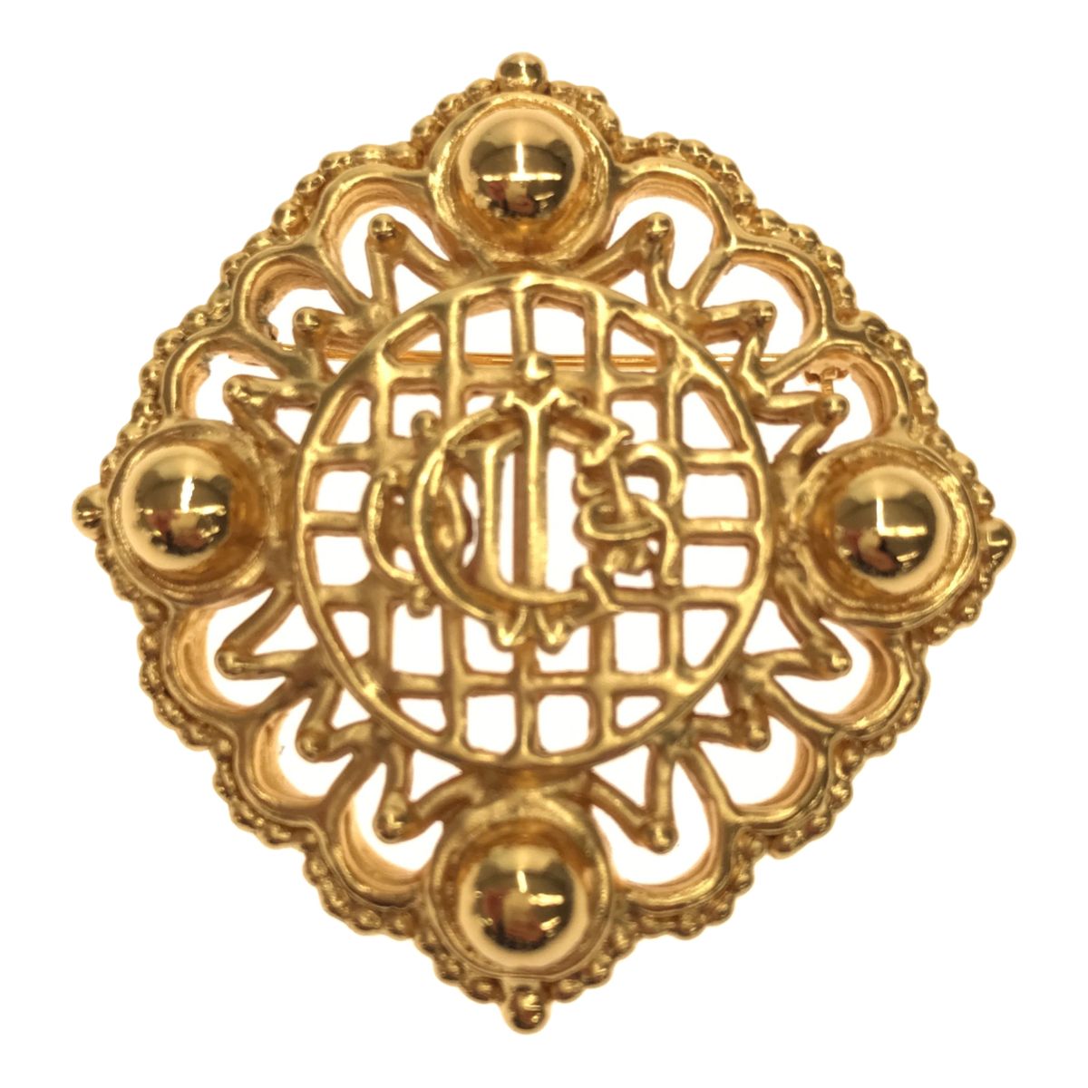 Christian Dior 紋章 ロゴ ブローチ ゴールド