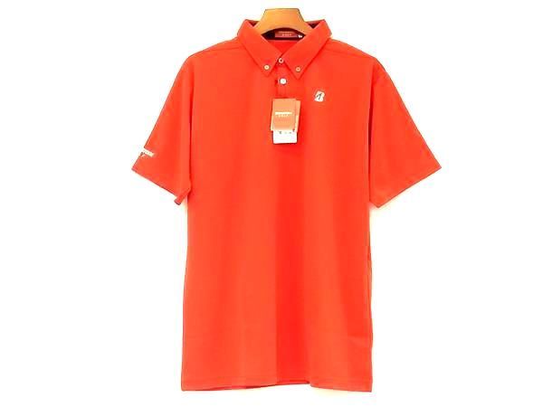 新品未使用 BRIDGESTONE GOLF ブリヂストンゴルフ ポリエステル 半袖 ポロシャツ トップス サイズ LL 洋服 レッド系 BG9132