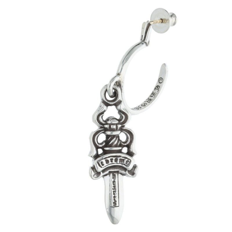 クロムハーツ No5 DAGGER/#5 ダガーフープ シルバーピアス メンズ  