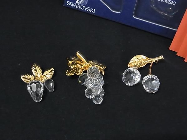 □新品同様□ SWAROVSKI スワロフスキー フルーツ ピンバッジ