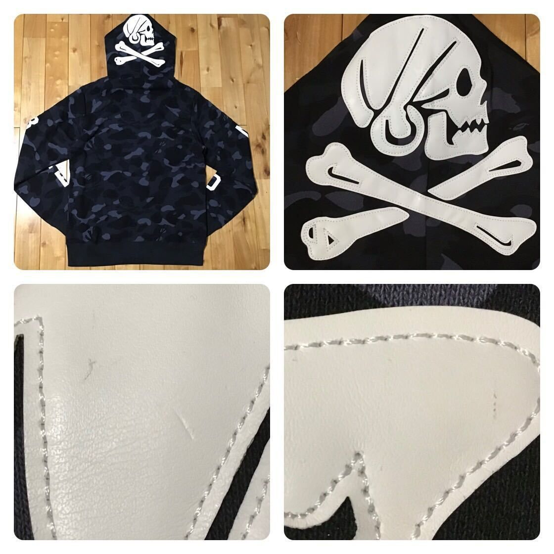 ☆XL☆ BAPE × NEIGHBORHOOD シャーク パーカー shark full zip hoodie ネイバーフッド エイプ ベイプ a  bathing ape NBHD 迷彩 - メルカリ